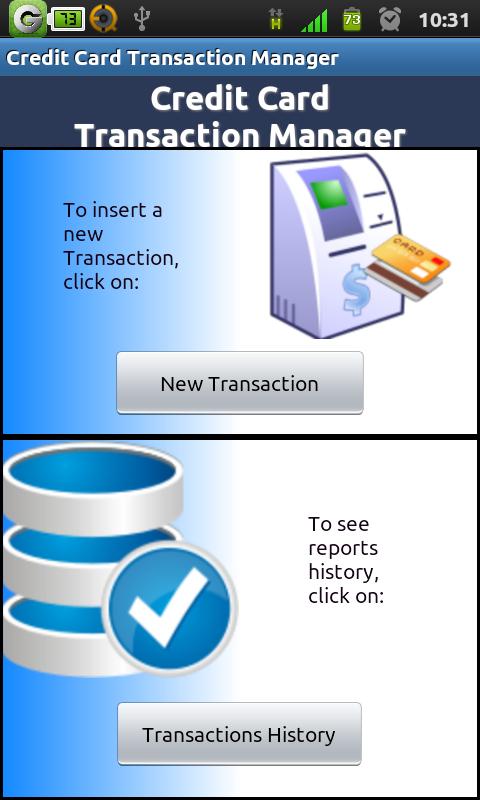 Credit Card TransactionManager 1.01