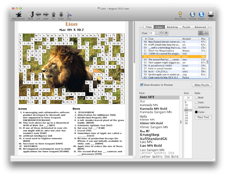 Crossword Forge for Mac OS X 7.3