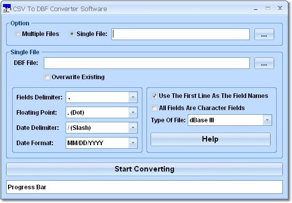 CSV To DBF Converter Software 7.0