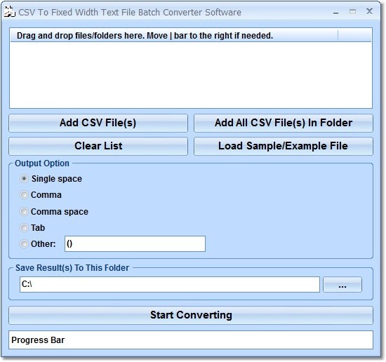CSV To Fixed Width Text File Batch Converter Software 7.0
