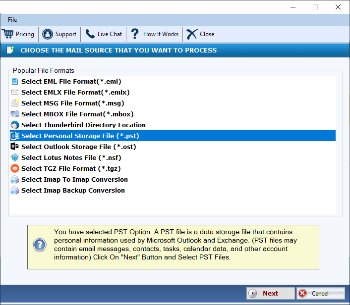DailySoft PST to EMLX converter 6.2
