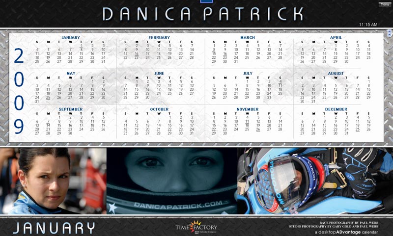 Danica Patrick 2009 Calendar for Windows 1.3.9.507