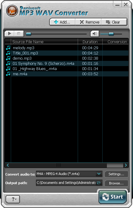 Daniusoft MP3 WAV Converter 2.0.24.3