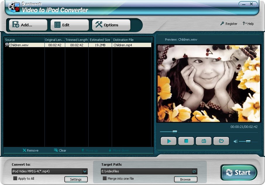 Daniusoft Video to iPod Converter 2.1.1