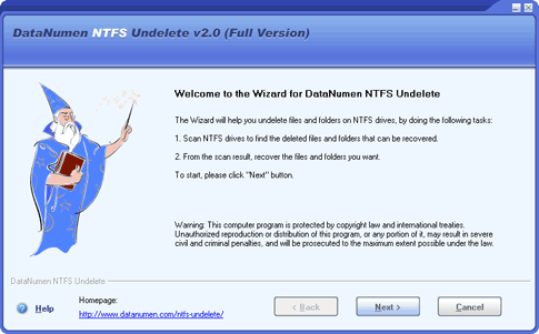 DataNumen NTFS Undelete 2.0
