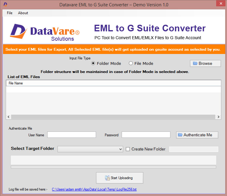 Datavare EML to G Suite Converter 1.0