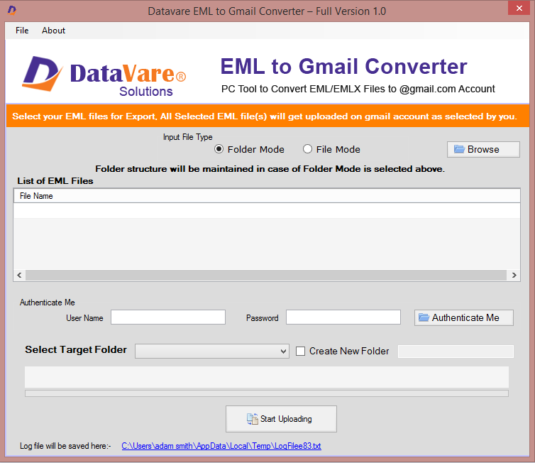 Datavare EML to Gmail Converter 1.0