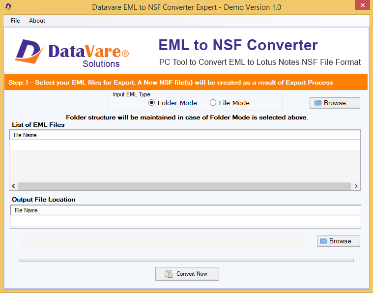 DataVare EML to NSF Converter 1.0