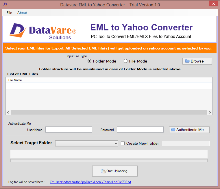 Datavare EML to Yahoo Converter 1.0