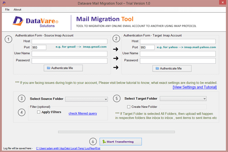 Datavare Mail Migration Tool 1.0