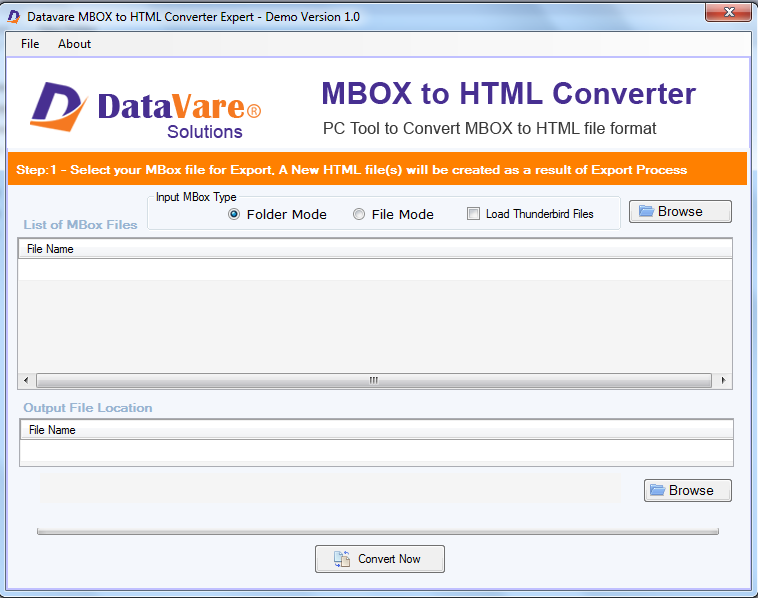 Datavare MBOX to HTML Converter Expert 1.0