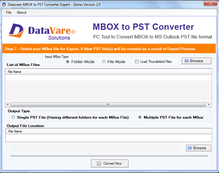 Datavare MBOX to PST Converter 1.0