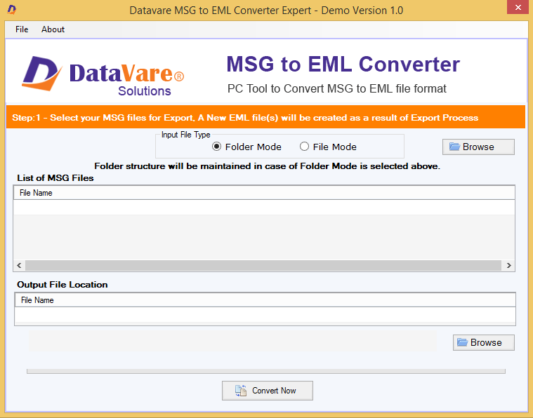 DataVare MSG to EML Converter Expert 1.0