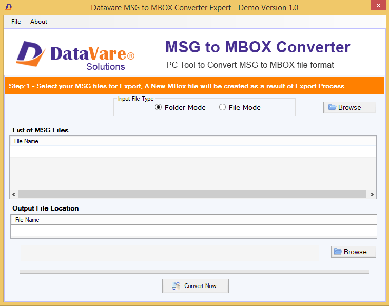 DataVare MSG to MBOX Converter Expert 1.0