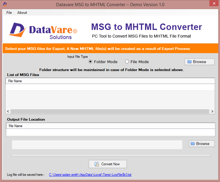 Datavare MSG to MHTML Converter 1.0