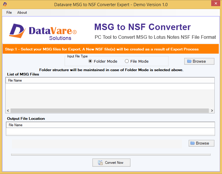 Datavare MSG to NSF Converter 1.0