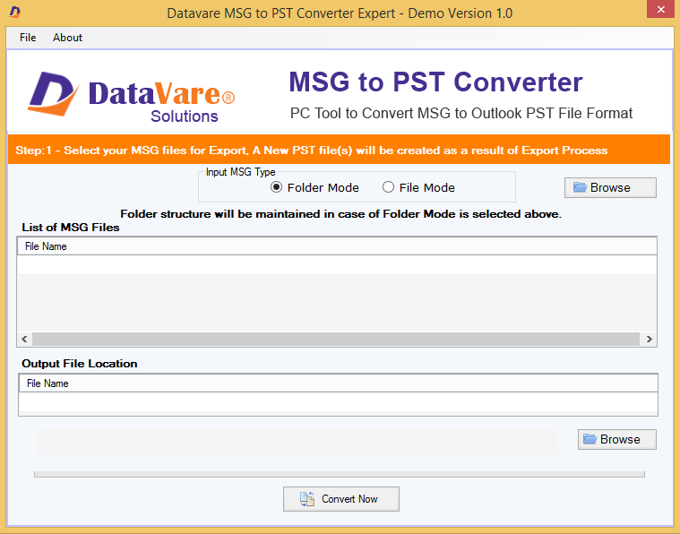 DataVare MSG to PST Converter Expert 1.0
