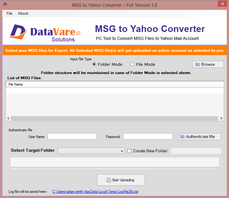 Datavare MSG to Yahoo Converter Software 1.0