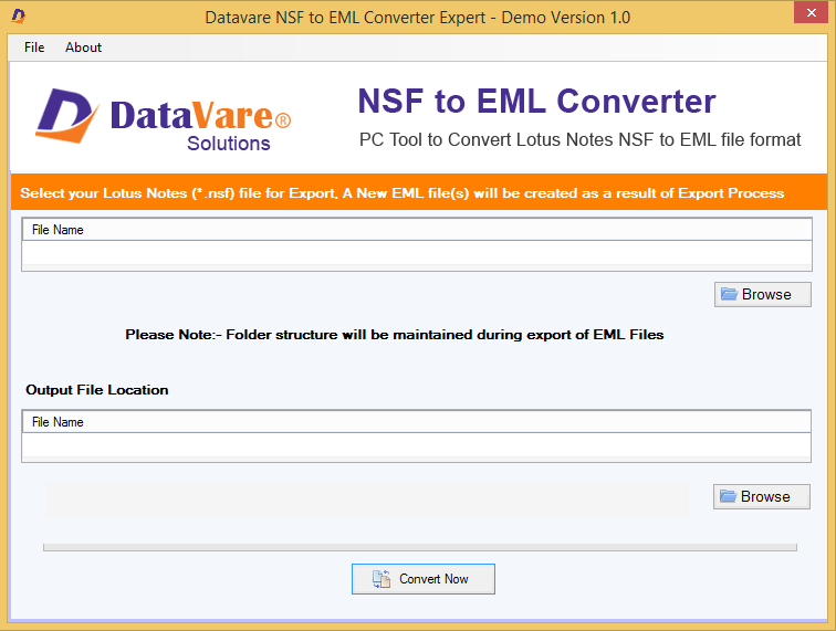 Datavare NSF to EML Converter Expert 1.0