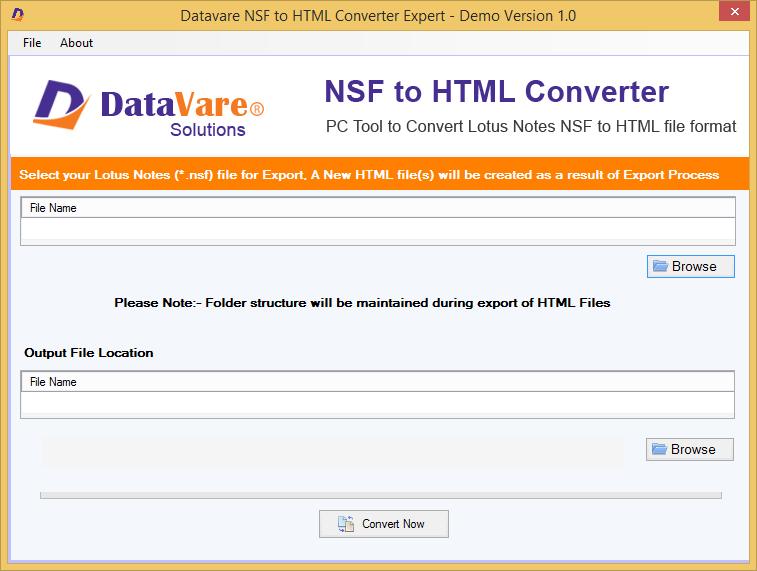 Datavare NSF to HTML Converter 1.0