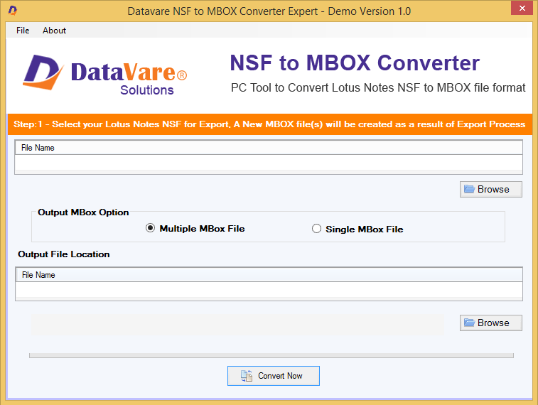Datavare NSF to MBOX Converter 1.0
