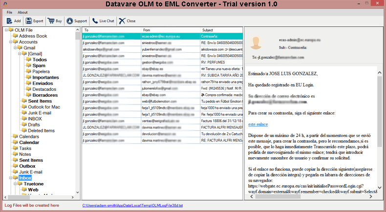 Datavare OLM to EML Converter 1.0