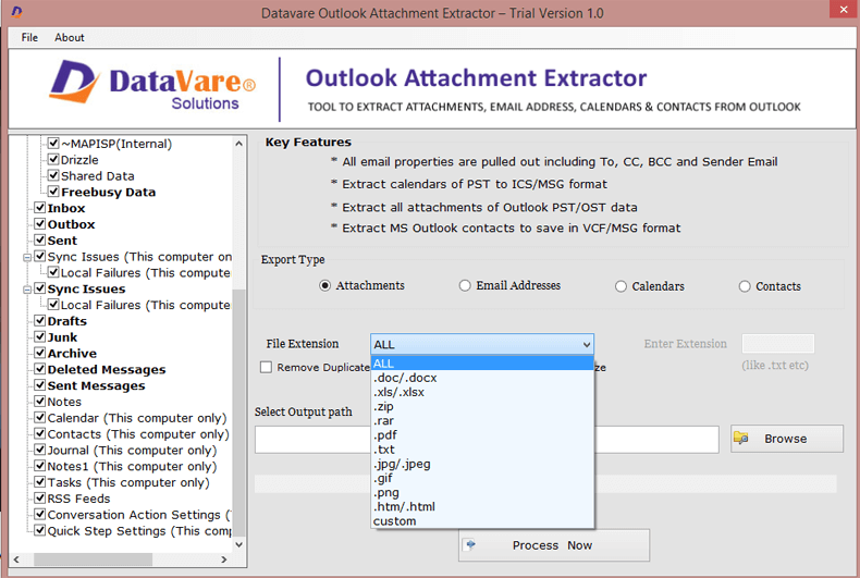 Datavare Outlook Attachment Extractor 1.0