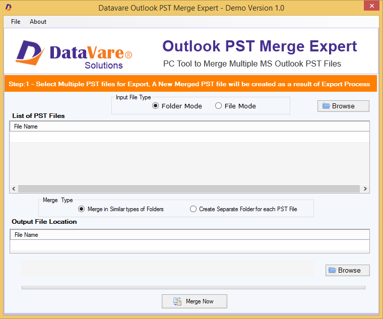 DataVare Outlook PST Merge Exprert 1.0