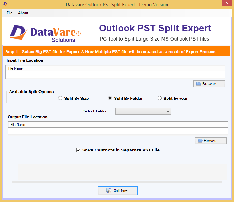 DataVare Outlook PST Split Expert 1.0