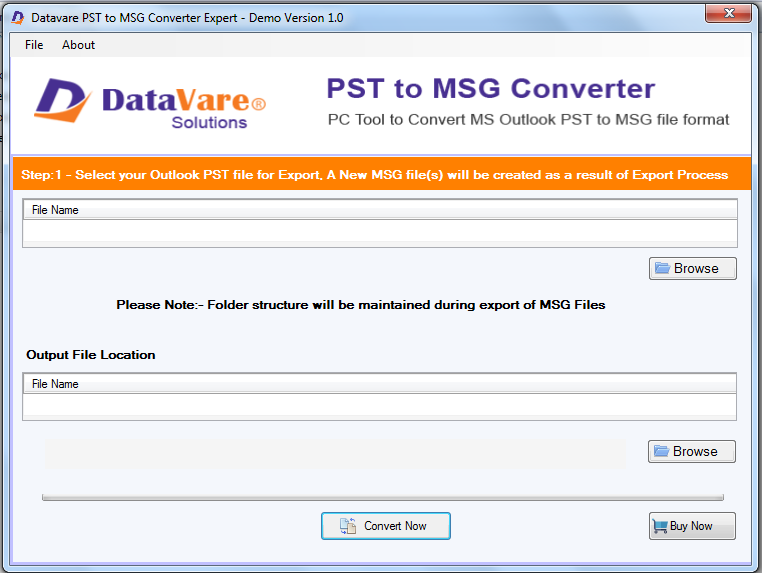 DataVare PST to MSG Converter Expert 1.0
