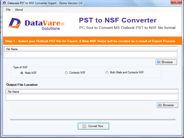 DataVare PST to NSF Converter Expert 1.0