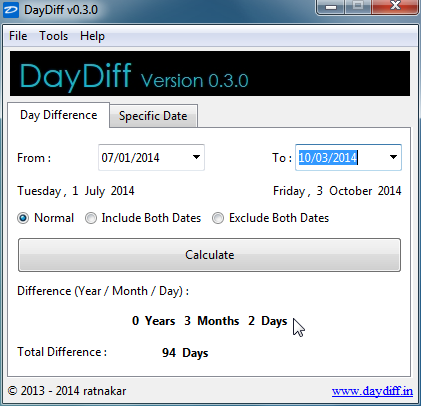 DayDiff 0.3.0