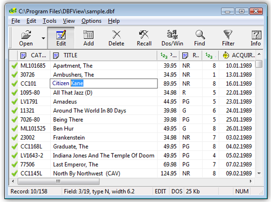 DBF File Viewer 1.0