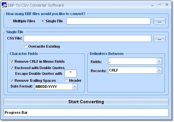 DBF To CSV Converter Software 7.0