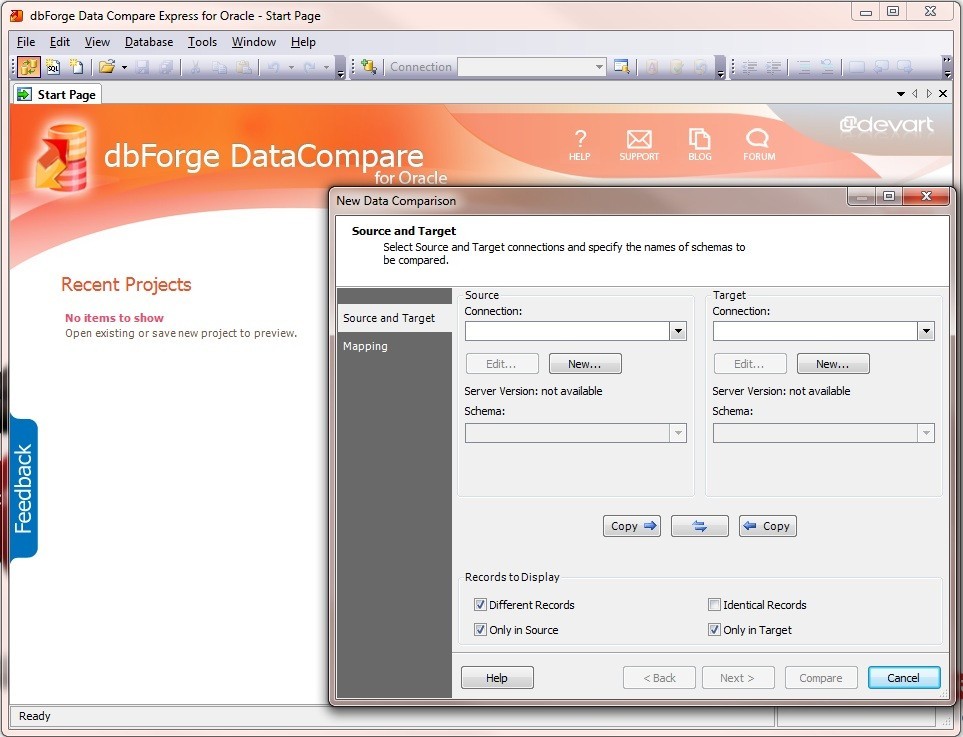 dbForge Data Compare Express for Oracle 3.0.118