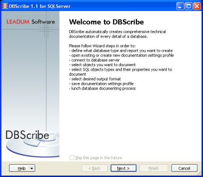 DBScribe for SQL Server 1.1