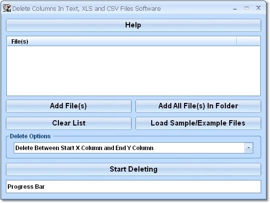 Delete Columns In Text, XLS and CSV Files Software 7.0