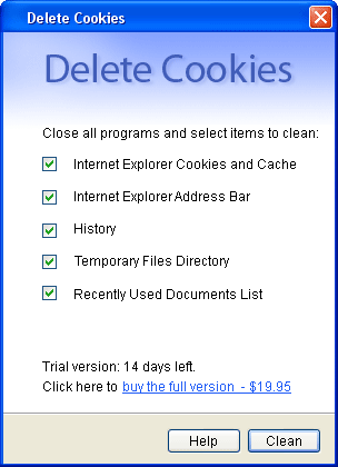 Delete Cookies 1.2