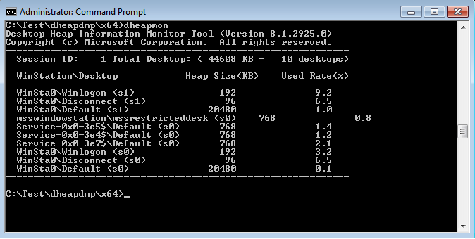 Desktop Heap Monitor 8.1.2925.0
