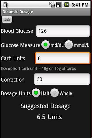 Diabetic Dosage Calculator 1.1