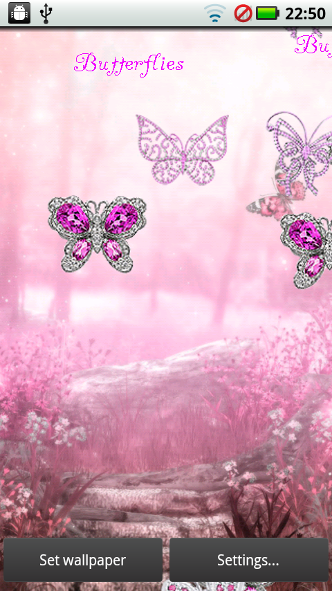 Diamond Pink Butterflies Varies with device