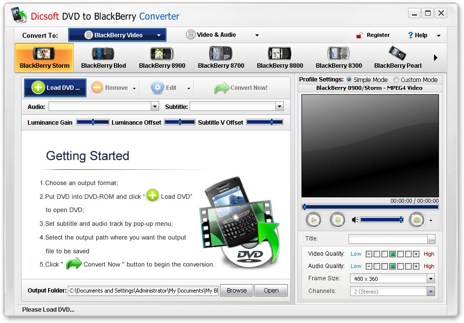 Dicsoft DVD to BlackBerry Converter 3.5.0.1