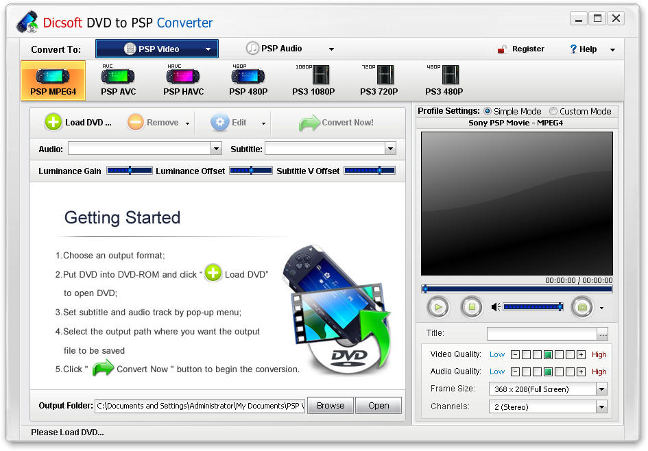 Dicsoft DVD to PSP Converter 3.5.0.1