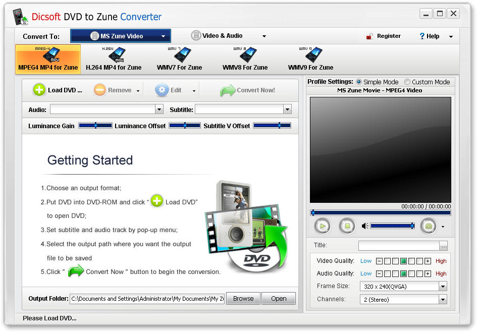 Dicsoft DVD to Zune Converter 3.5.0.1