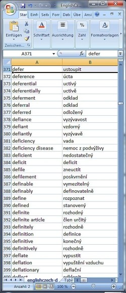 Dictionary Wordlist English Czech 1.3