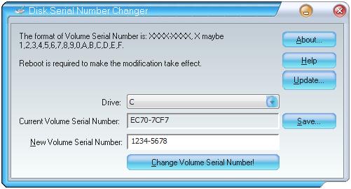 Disk Volume Serial Number Changer 2.02