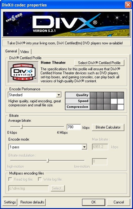 DivX Player (with DivX Codec) for 2K/XP 5.2.1