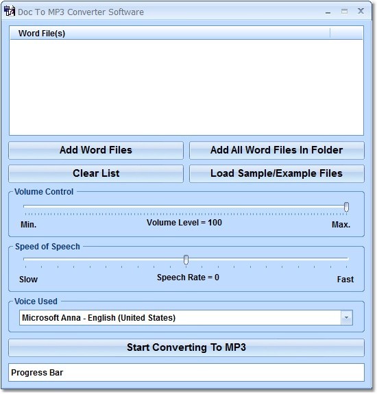 Doc To MP3 Converter Software 7.0