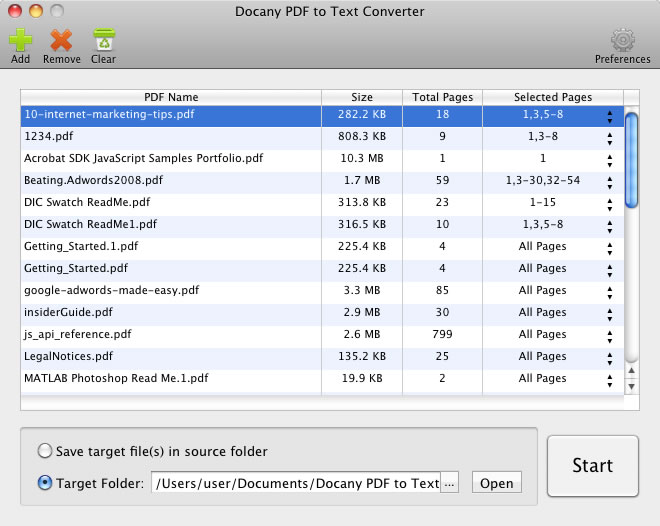 Docany PDF to Text Converter for Mac 1.1.2