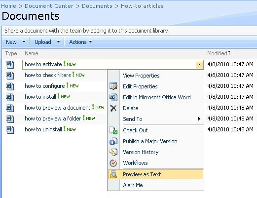 Document Library Preview for SharePoint 1.3